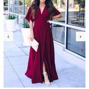 Vici Kimono Dress - Burgundy Flowy